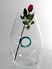 Time Tree Turquoise Color Ringed Turkish Glass Vase / Decanter