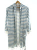 CHEVRON ooded beachrobe bathrobe blue