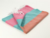 Carnival Turkish Hand Towel, Tea Towel, Headwrap, Pink-Turquoise-Orange