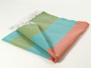 Carnival Turkish Hand Towel, Tea Towel, Headwrap, Green-Turquoise-Orange