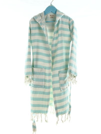 CHEVRON kids hooded beachrobe bathrobe blue