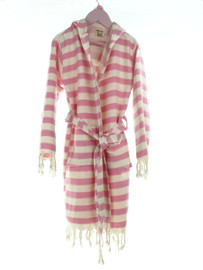 CHEVRON kids hooded beachrobe bathrobe pink