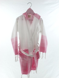 TANGO - Turkish Towel Hooded Beachrobe Bathrobe Children, Pink