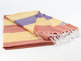 Carnival Turkish Towel Peshtemal Orange-Yellow-Purple