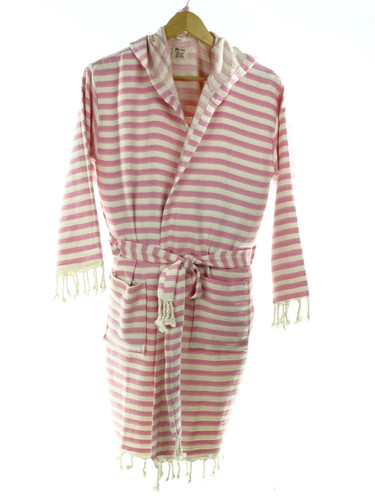 pink CHEVRON beachrobe bathrobe hooded