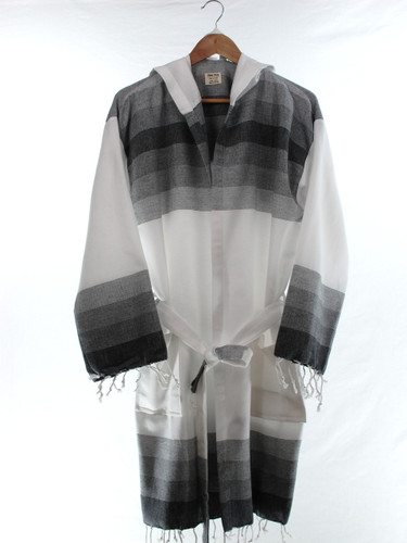 TANGO - Turkish Towel Hooded Beachrobe Bathrobe, Black