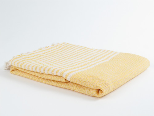 BASKET WEAVE Turkish Towel Yellow