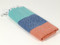 Carnival Kids Size Turkish Towel, Hand Towel, Turquoise-Navy-Orange