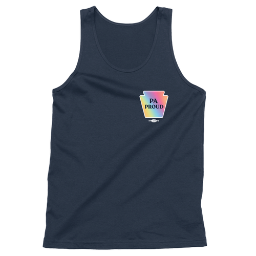 PA Proud - Rainbow (Unisex Navy Tank)