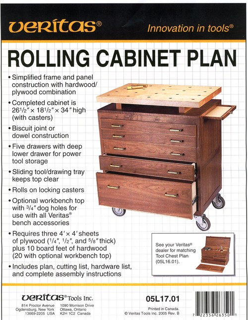 Veritas werktekening: Rolling Cabinet