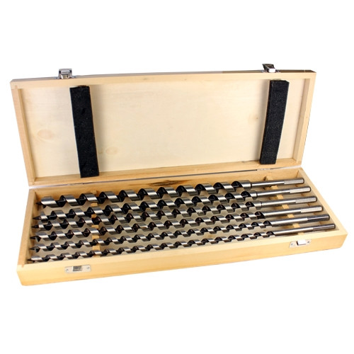 Bohrcraft slangenborenset 460 mm met 6-kant schacht in houten kist, 6-delig