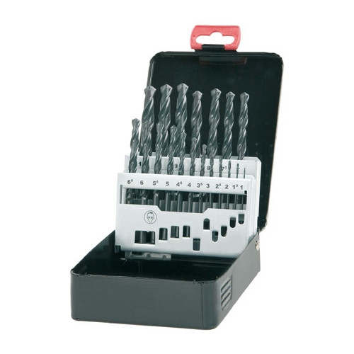 Bohrcraft HSS borenset zwart gerold, 19-delig