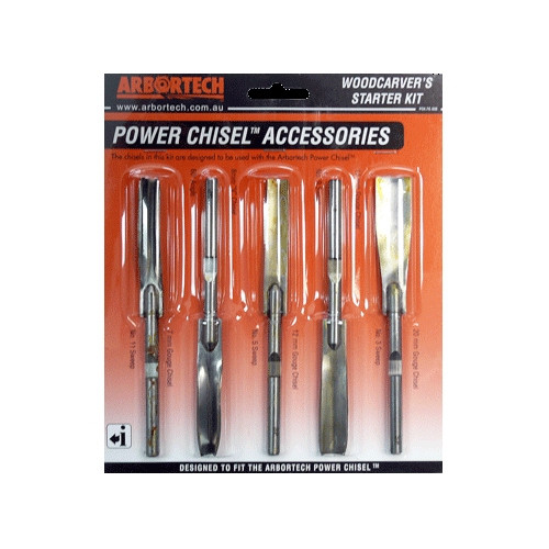 Arbortech houtsnijbeitels Woodcarver's Starter Kit, 5 stuks