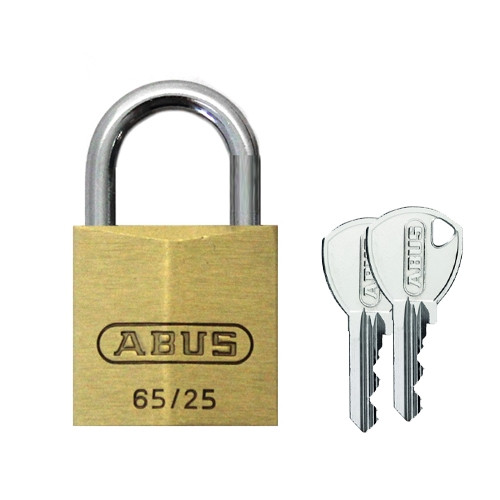 Abus messing hangslot 65/25 met twee sleutels