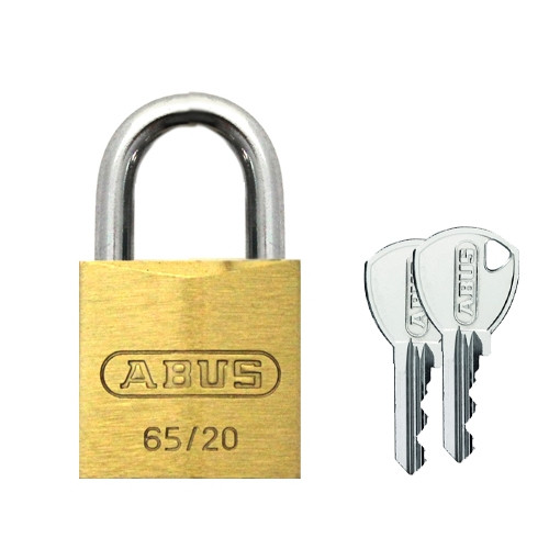 Abus messing hangslot 65/20 met twee sleutels - Gelijksluitend