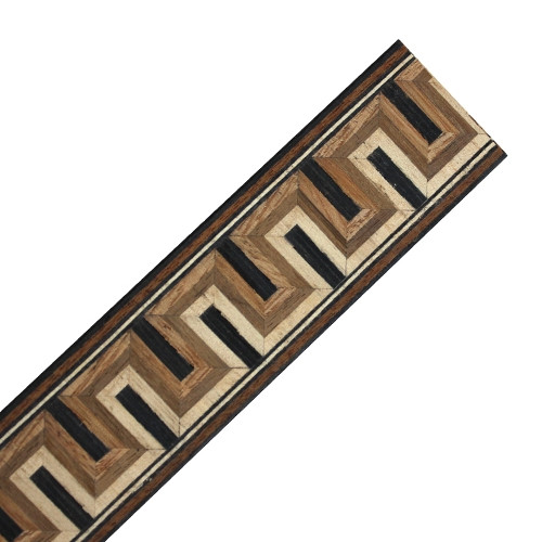 Inleglijst fineer slinger hoek bruin, 37 x 1000 mm