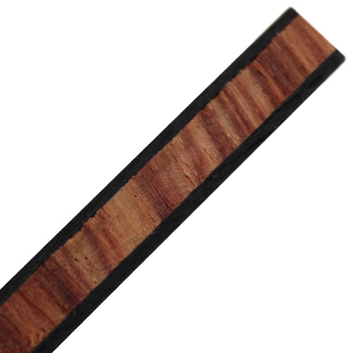 Inleglijst fineer rood met zwarte rand, 6 x 1000 mm