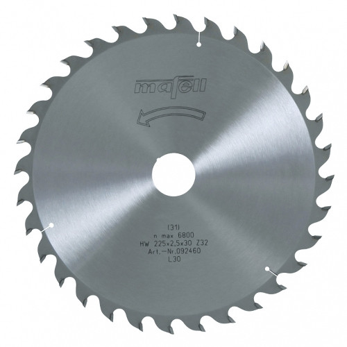 Mafell zaagblad HM 225 x 1,8/ 2,5 x 30 mm Z48 WZ