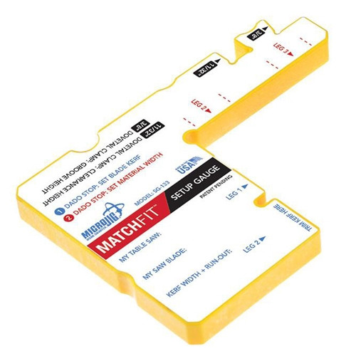 MicroJig Matchfit Setup Gauge instelhulpstuk voor Dado Stop