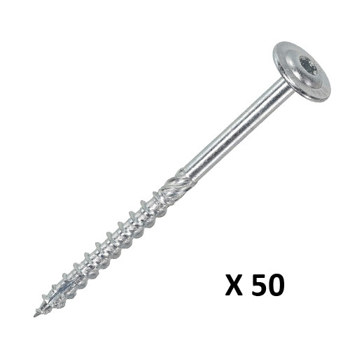 Dynaplus Houtbouwschroef VZ tellerkop met snijpunt Torx T30 Ø 6,0 x 140/70 mm