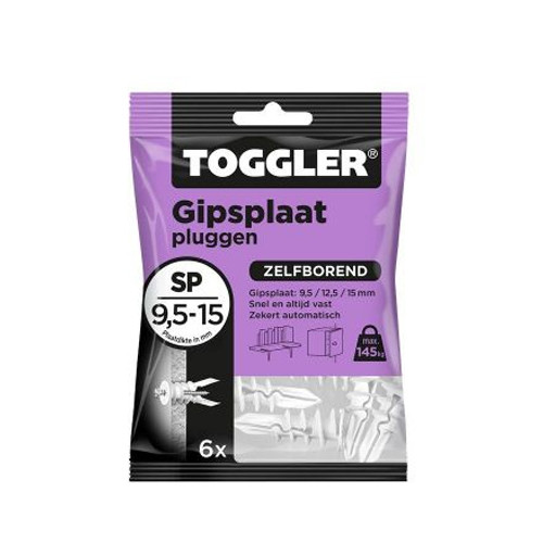 Toggler SP gipsplaatplug 9,5 - 15 mm 6 stuks