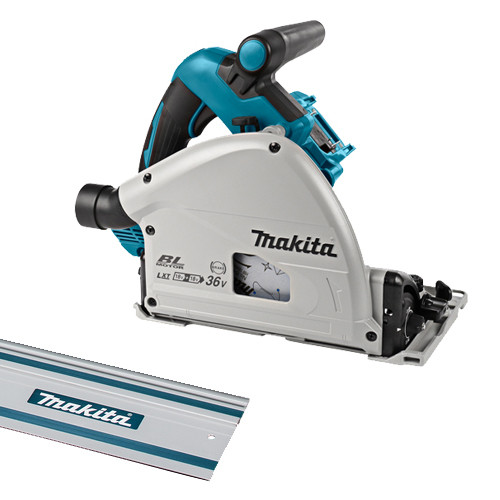 Makita DSP600ZJ2 invalcirkelzaag 165 mm 2x 18 V met geleiderail (zonder accu)