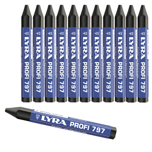 Lyra Profi 797 merkkrijt zwart 12 stuks