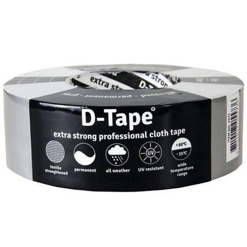 Deltafix Ducttape zelfklevend extra kwaliteit permanent grijs 50 meter x 50 mm