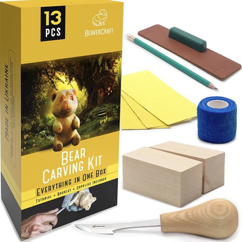 BeaverCraft houtsnijset beer
