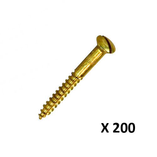 Houtschroef messing blank lenskop plat DIN 95 Ø 3,5 x 20 mm