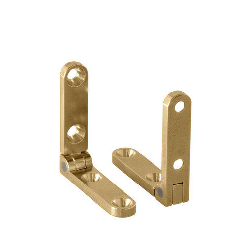 Brusso SR-638 box scharnieren met stop 35 x 8 mm messing, 2 stuks