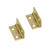 Brusso JB-103 scharnieren met stop 32 x 16 mm messing, 2 stuks