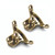 Brusso HD-638 quadrant scharnieren 25 x 25 mm messing, 2 stuks