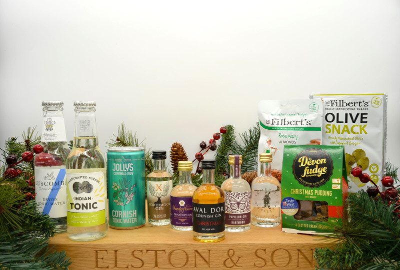 Elston and Son Gin Miniatures Hamper for Christmas