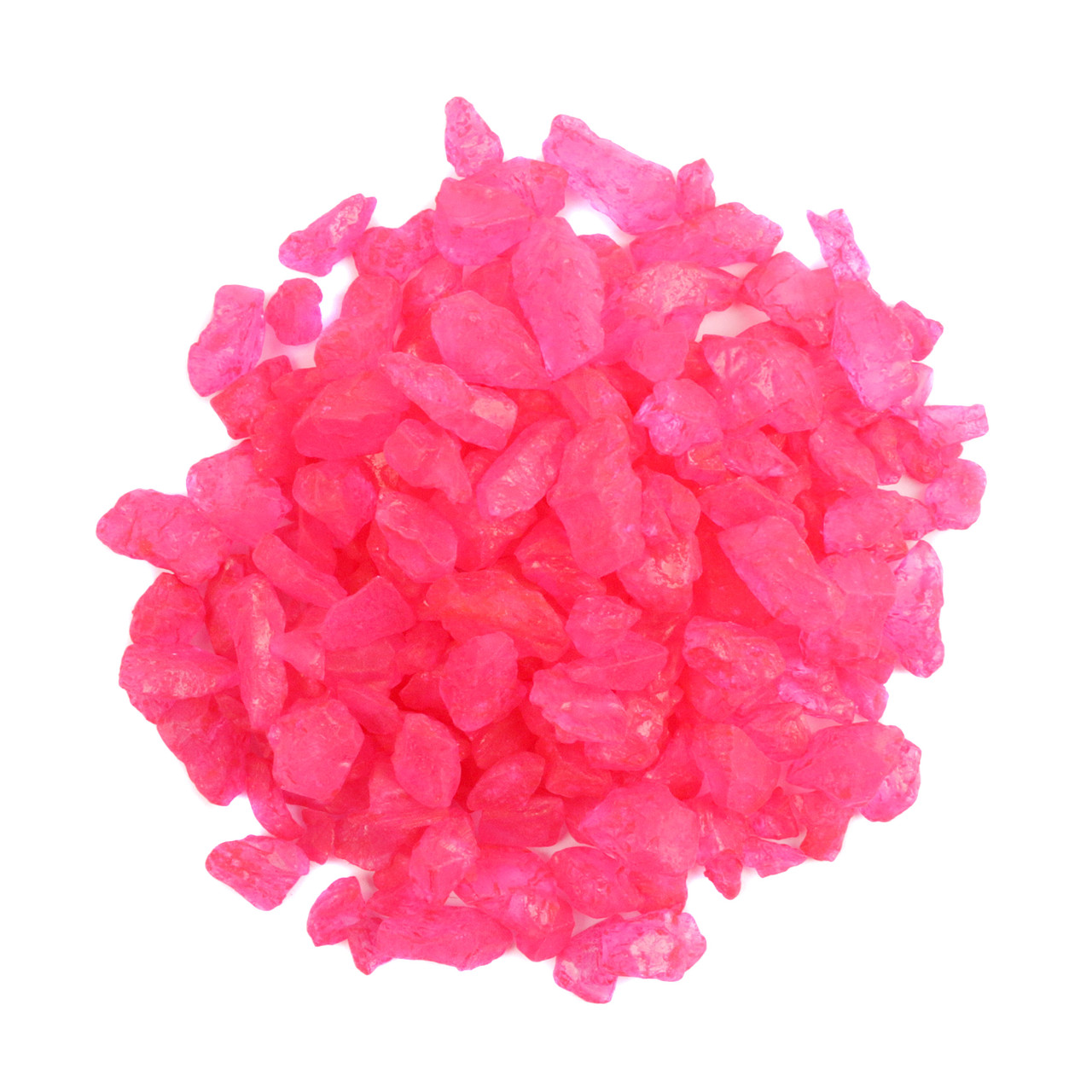 Pink cherry rock candy crystals, a sparkling heap of sweet, old-fashioned candy, ideal for toppings & parties.