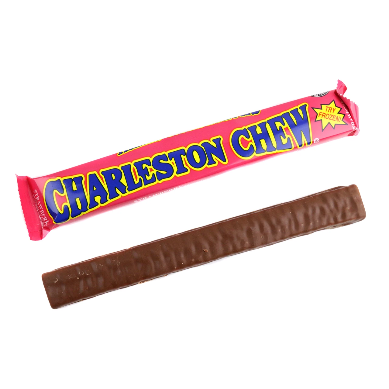 Charleston Chew Strawberry, 24 vibrant red chewy gluten-free old-fashioned candy bars.