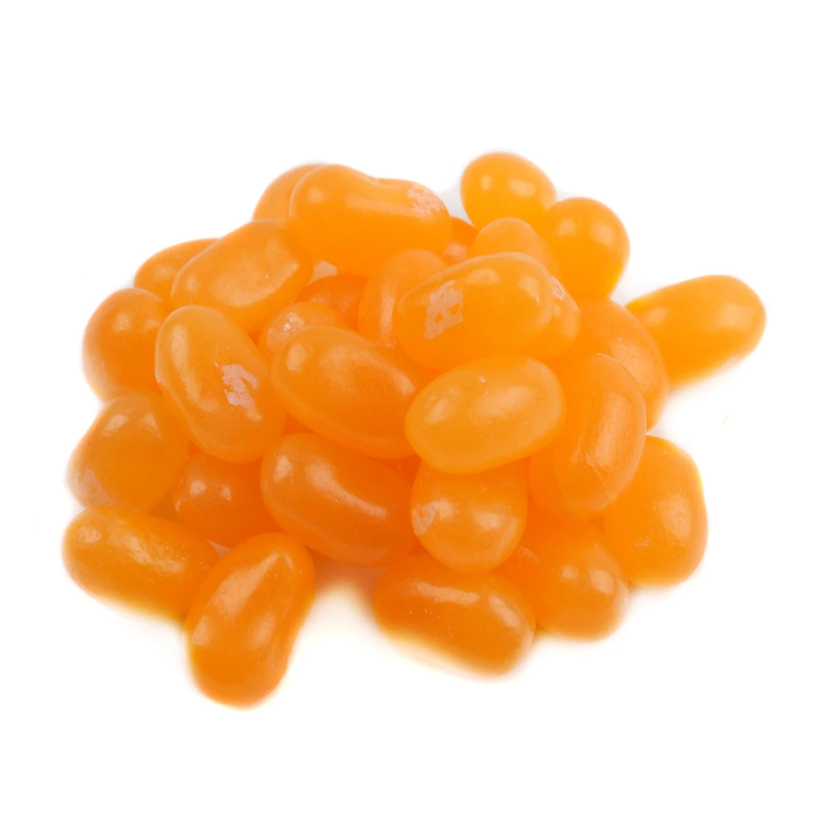 Bright orange Jelly Belly Sunkist Orange Jelly Beans, approx 400 per pound, bursting with citrus flavor.