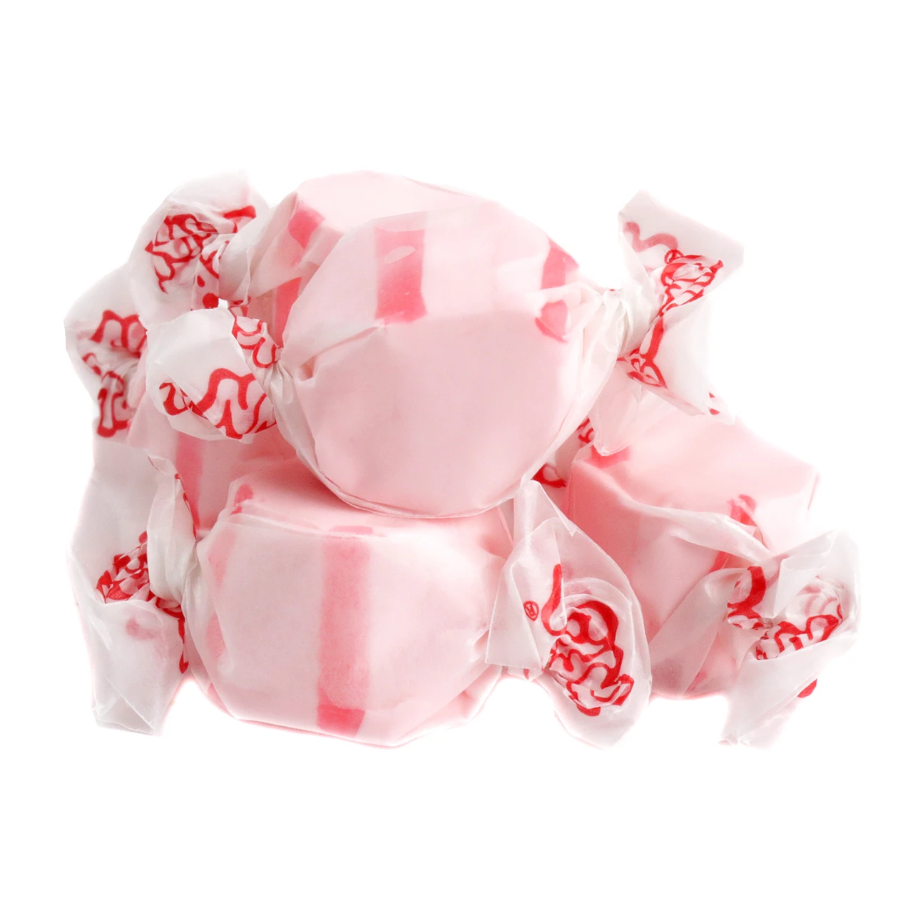 Taffy Town Salt Water Taffy, pink cherry flavor. Approx 65 individually wrapped gluten-free pieces for baby showers.