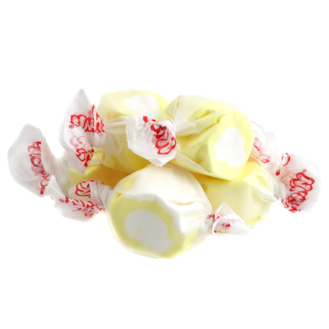Yellow Lemon Cream Salt Water Taffy by Taffy Town, approximately 65 sweet & tart whipped pieces per pound.