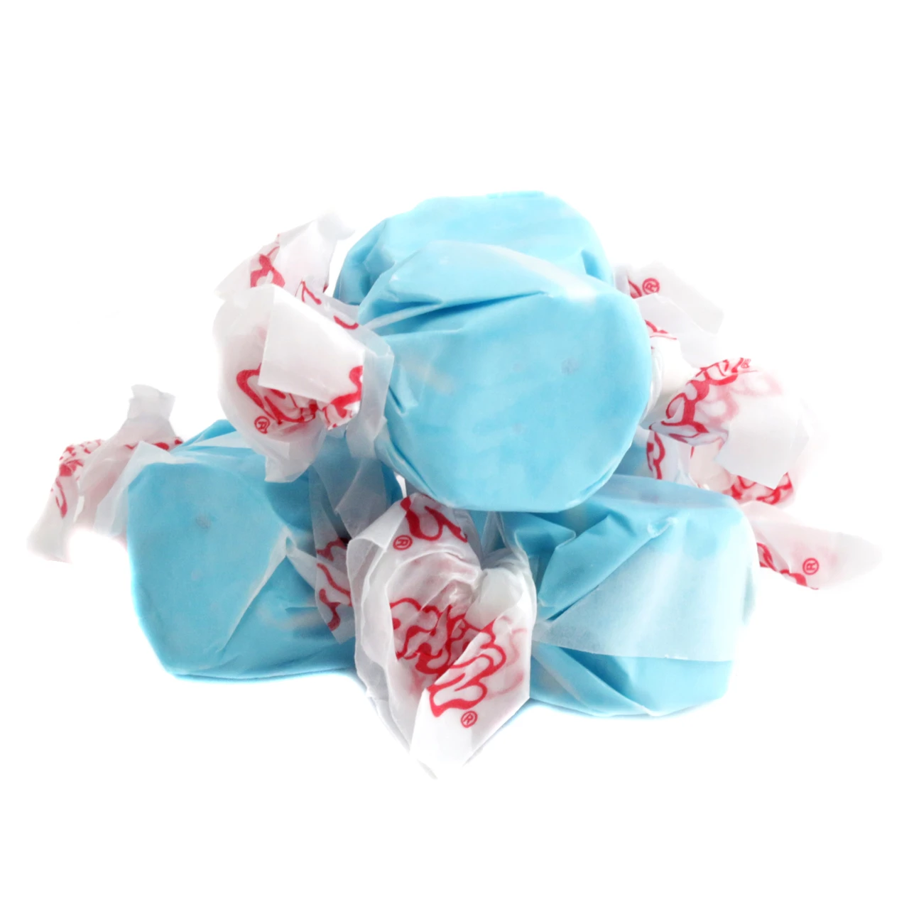 Taffy Town Salt Water Taffy Blueberry, individually wrapped blue candies, approx 65 pieces per pound.