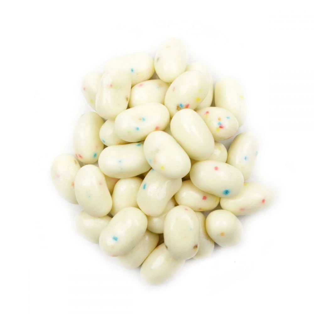 Jelly Belly Ice Cream Birthday Cake Jelly Beans, approximately 400 per pound, festive pastel oval candy with sprinkles.