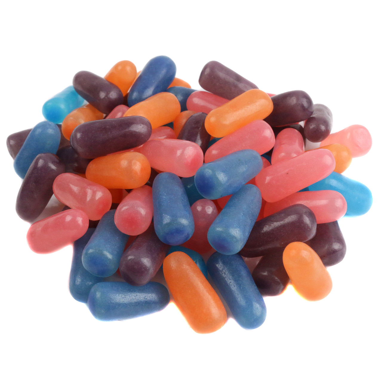 Mike and Ike Berry Blast, 1 lb, 250 assorted blue, red, purple, peach chewy candies.
