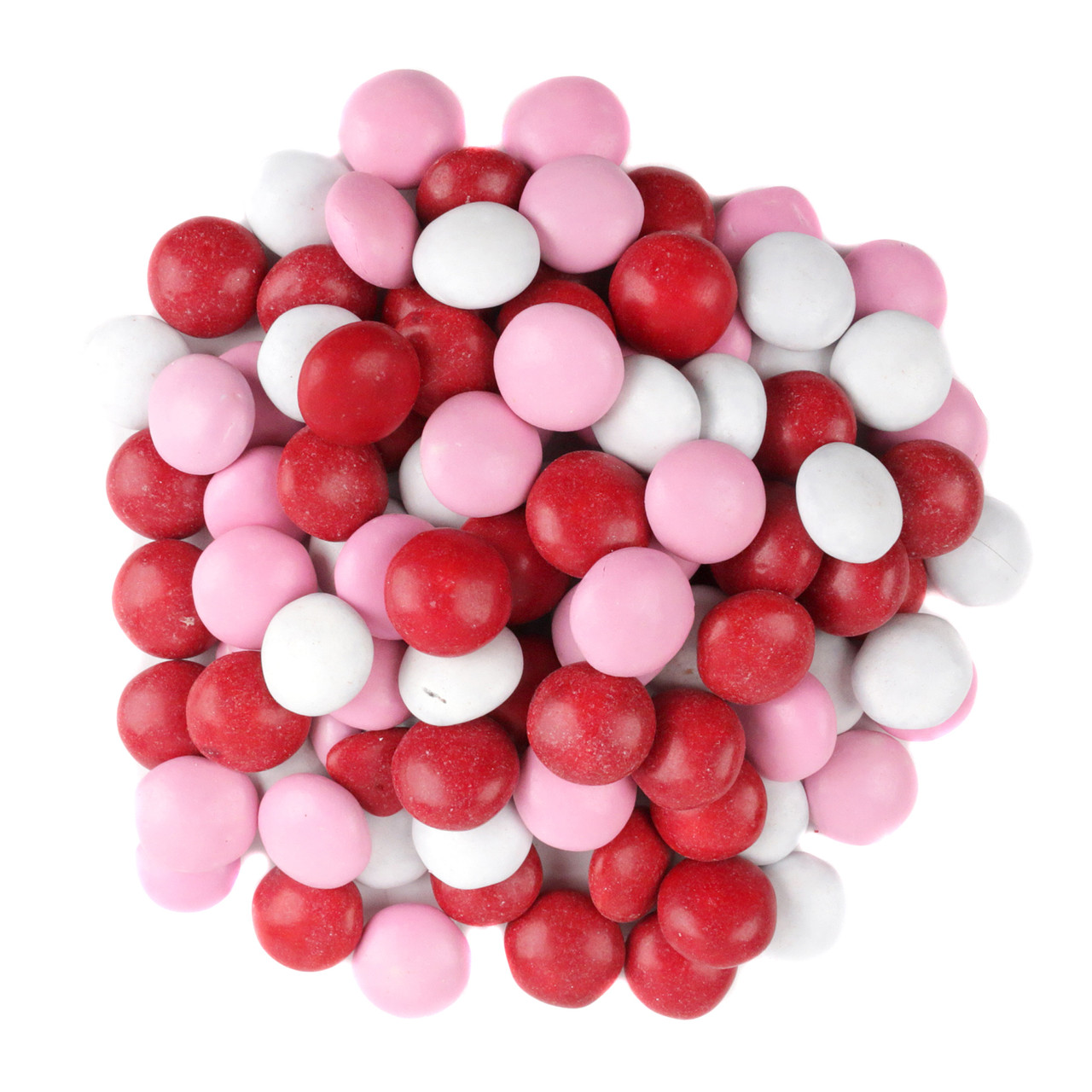 Valentine Chocolate Gems, red and pink, approx 400 per pound. Perfect for Valentines Day baking, decorating, snacking.