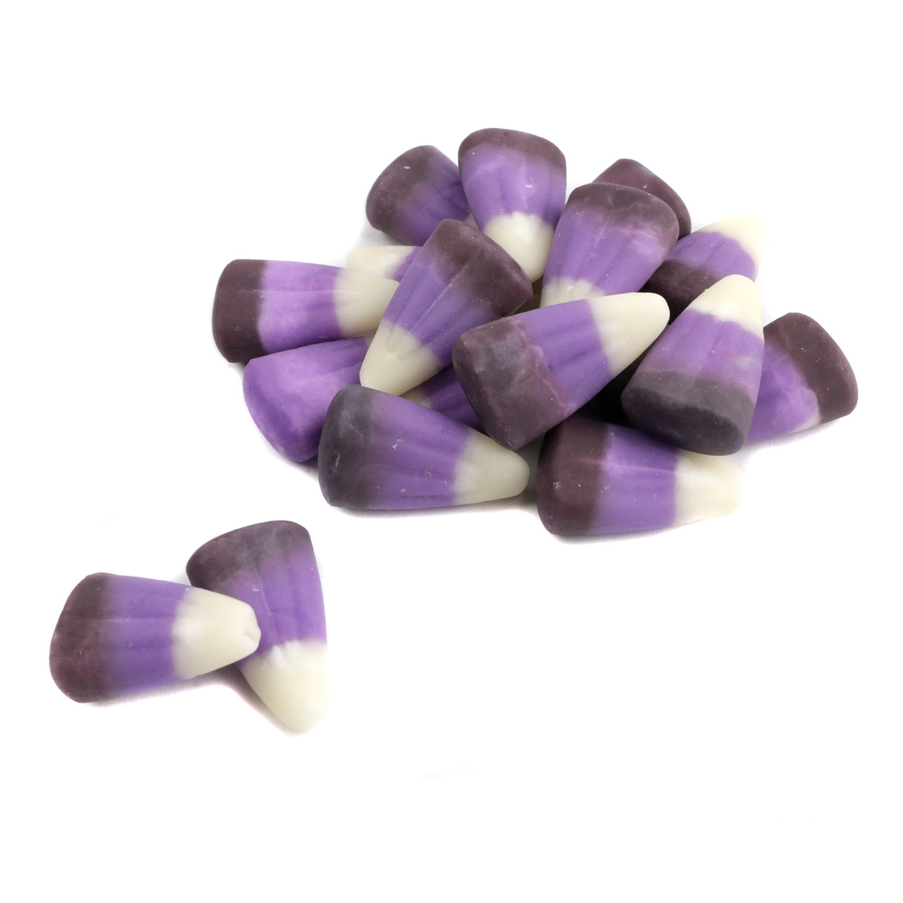 Blackberry Cobbler Candy Corn. Tri-colored purple pieces, 1 pound, approx 250 pieces. Halloween, USA made.