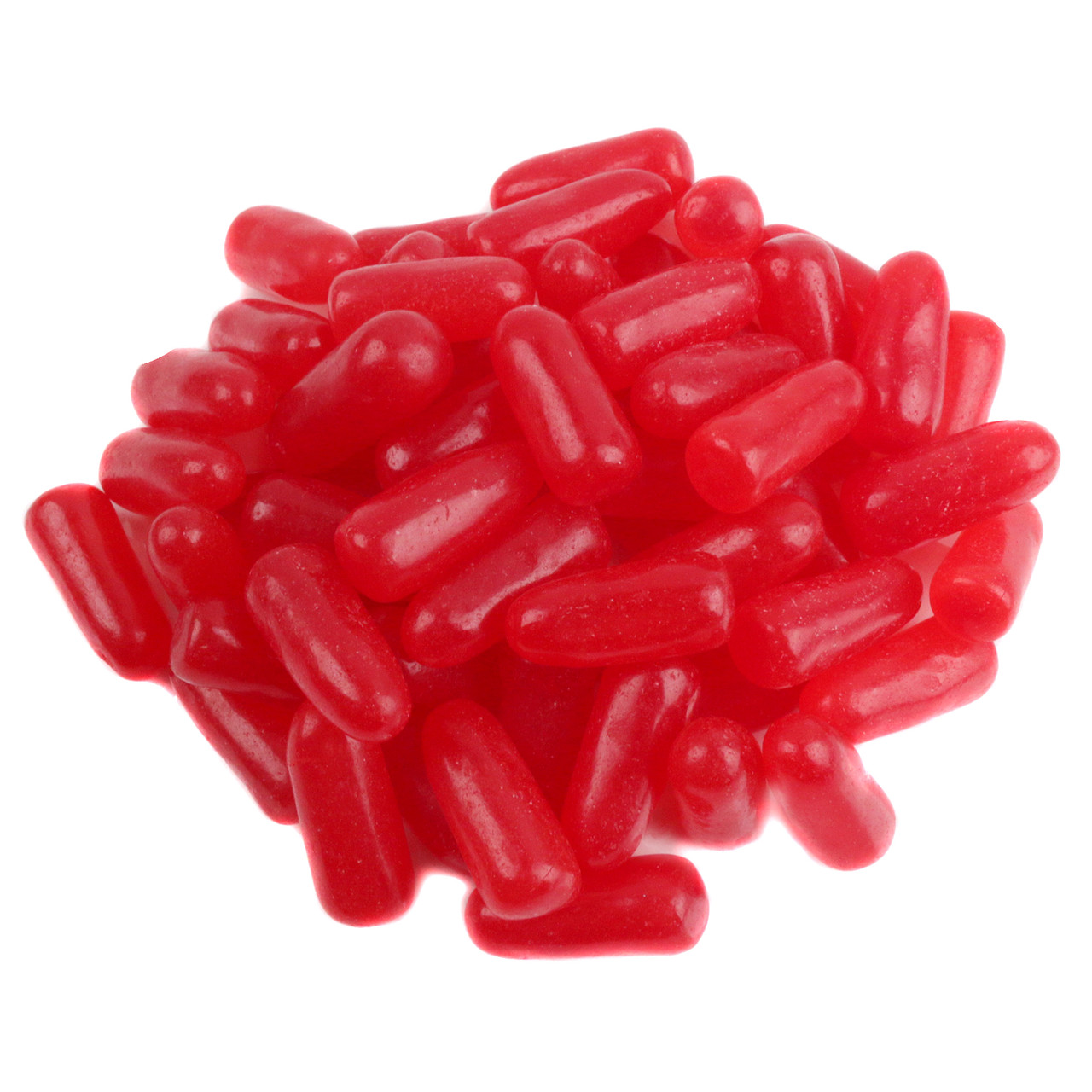 Vibrant red Hot Tamales chewy cinnamon candy. America's #1 cinnamon candy, approx 225 pieces per pound.