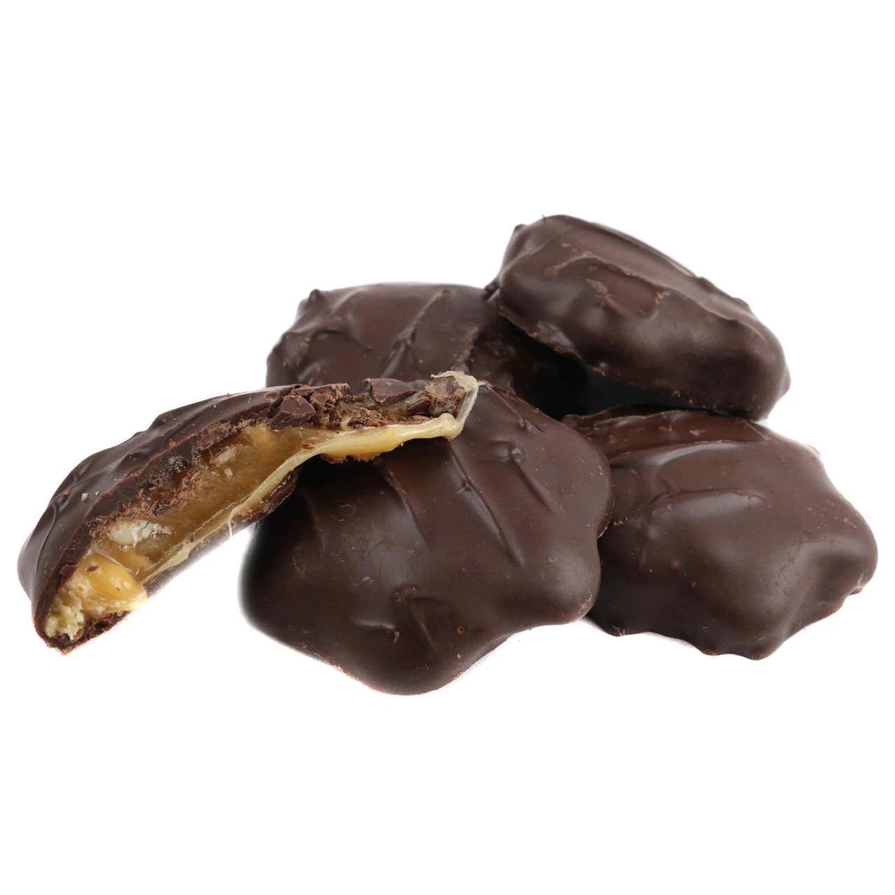 Ashers sugar free dark chocolate cashew caramel patties, creamy caramel, crunchy cashews, rich dark brown chocolate, 27 pieces.