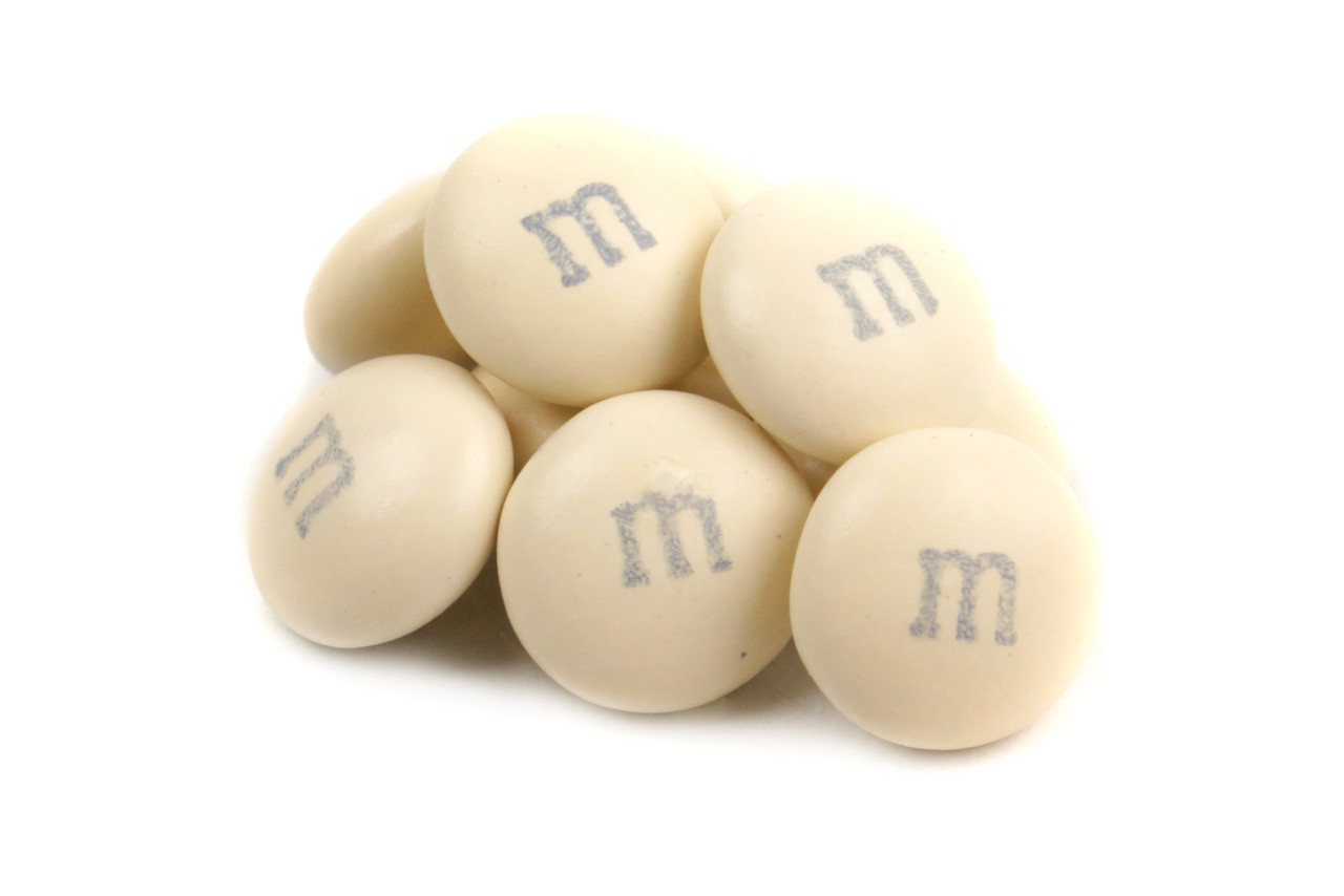 Cream M&M's, elegant cream shade, approximately 500 per pound. Perfect for candy buffets, events, and weddings.