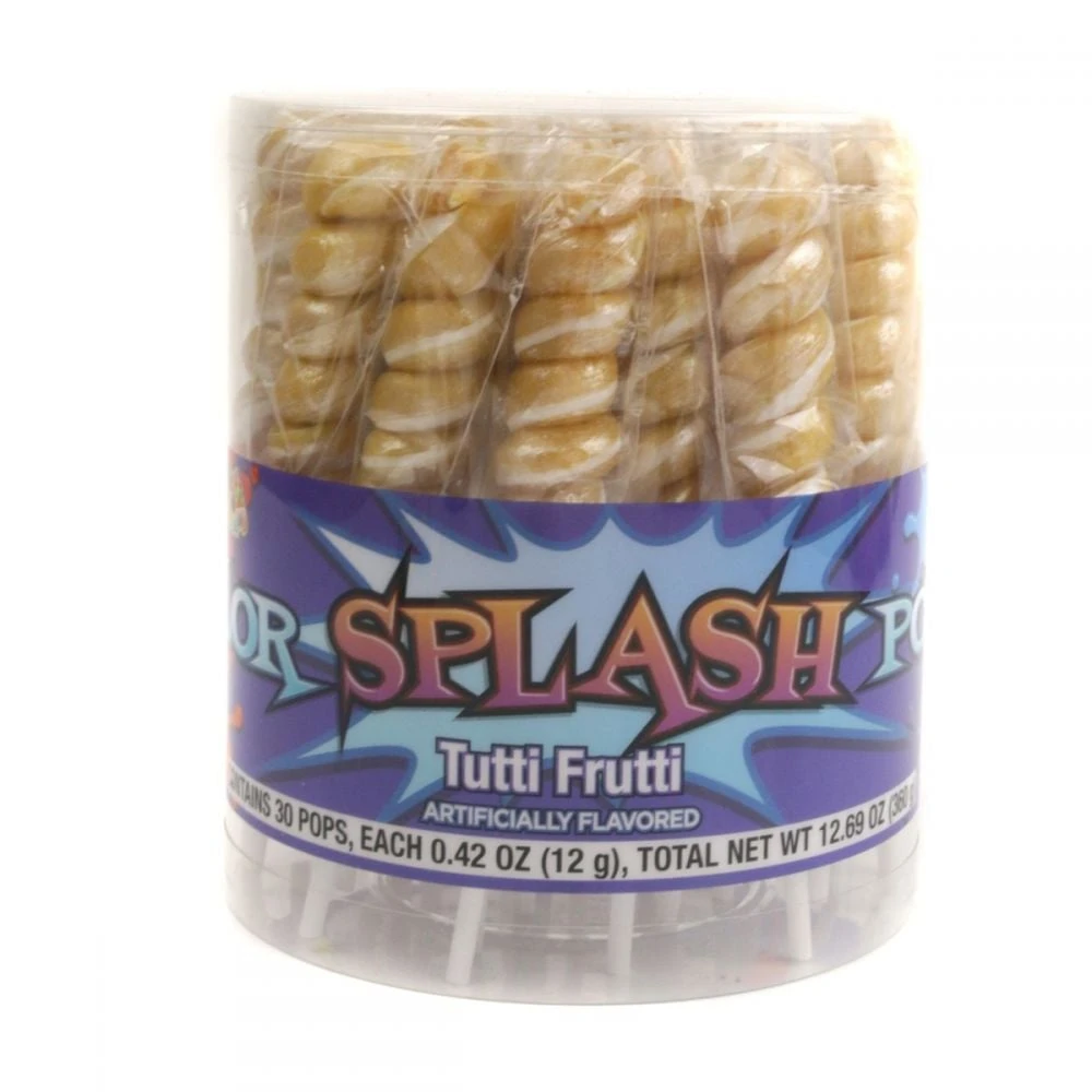 Gold Twist Lollipops, 30 individually wrapped. Tutti frutti flavored, 2.5 inch gold candy for weddings, bulk parties.