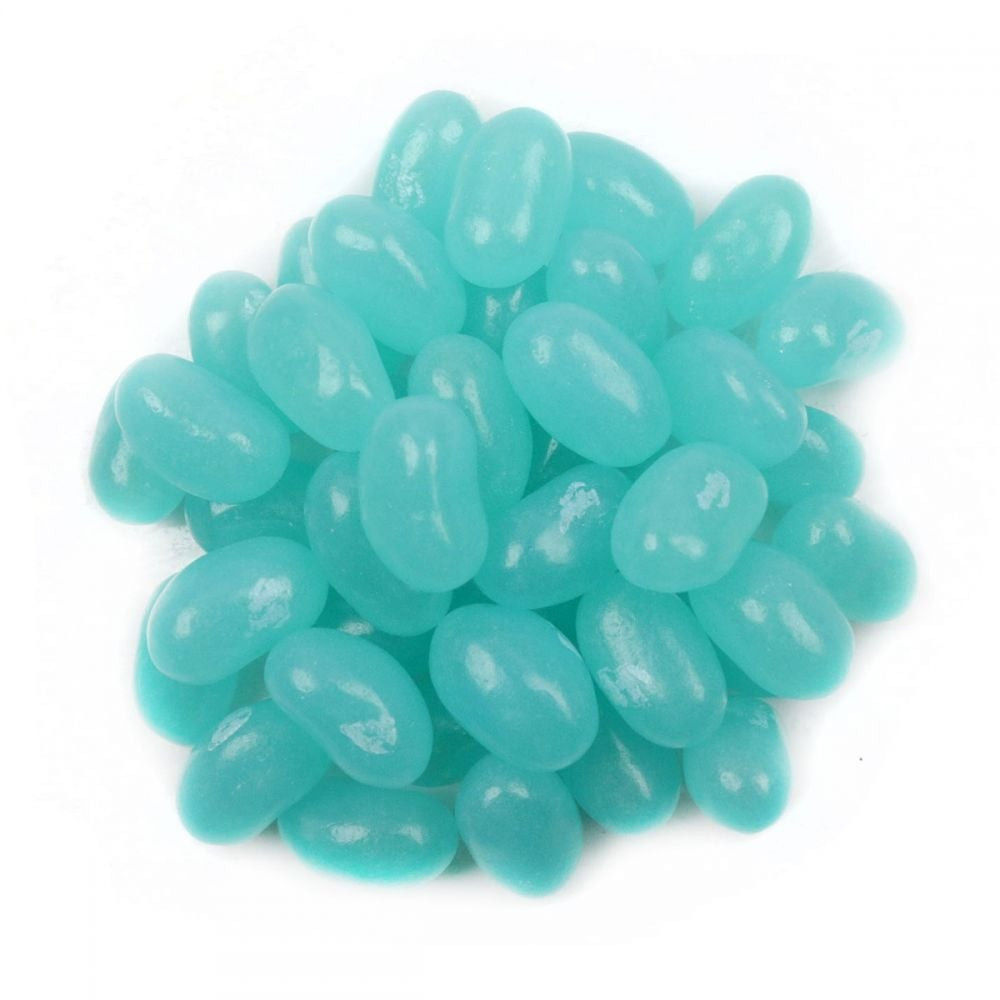 Jelly Belly Berry Blue jelly beans, fresh, fruity blue candy. Approximately 400 per pound, ideal for baby showers.