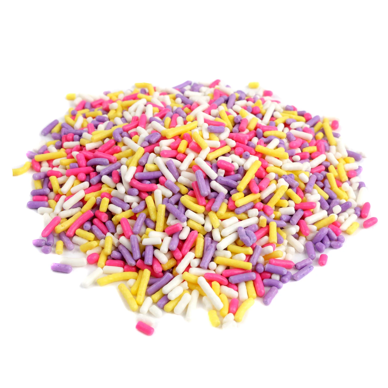 Spring Mix Sprinkles, pink, yellow, purple, white decorettes for Easter treats, baking, dessert toppings.